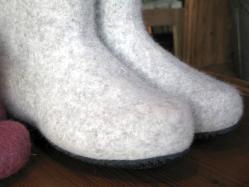 Bottes FINLANDAISES en feutre de laine de mouton avec semelle caoutchouc
