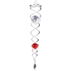 Mobile Spirale Double Argent Cristal Rouge