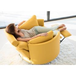 MOON (Fama) Fauteuil relax Cuir, Basculant Pivotant