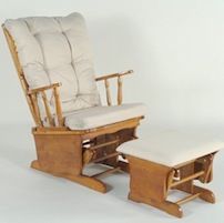 Rocking-chair "CANADIEN" - Fauteuil et pouf à bascule - Haut - Écru