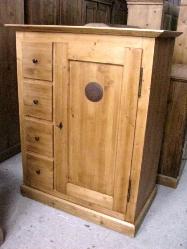 Armoire 1 Porte 4 Tiroirs en vieux bois recyclé STYLE ANTIQUE®