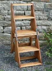 Chaise escabeau en vieux bois recyclé STYLE ANTIQUE©