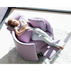 MOON (Fama) Fauteuil relax Manuel Cuir, Basculant Pivotant