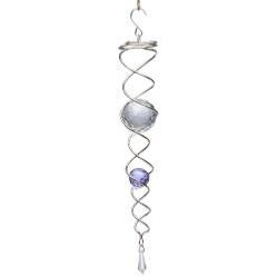 Mobile Spirale Double Argent Cristal Mauve