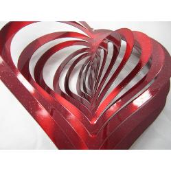 Mobile en Inox 25cm Coeur Couleur Rouge