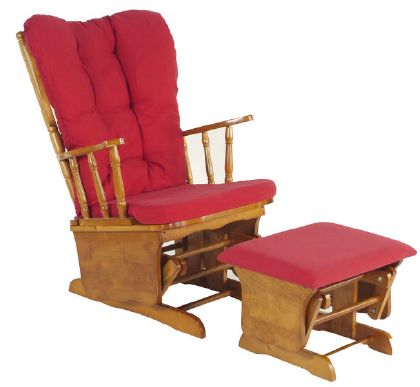 Rocking-chair "CANADIEN" - Fauteuil et pouf à bascule - Haut - Framboise