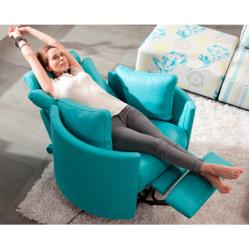 MOON (Fama) Fauteuil relax Cuir, Basculant Pivotant