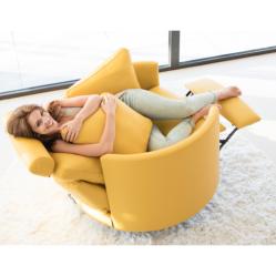 MOON (Fama) Fauteuil relax Cuir, Basculant Pivotant